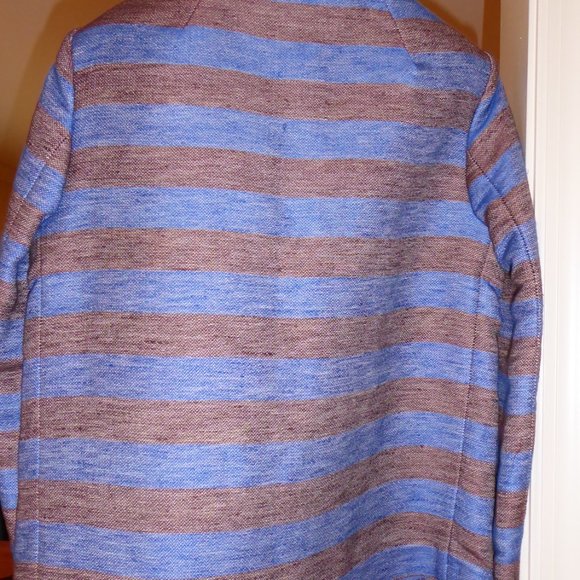 Maliparmi Women's Latrice Mali Blue Brown Stripe Jacket US Size 4 Euro Size 40 - Picture 8 of 8